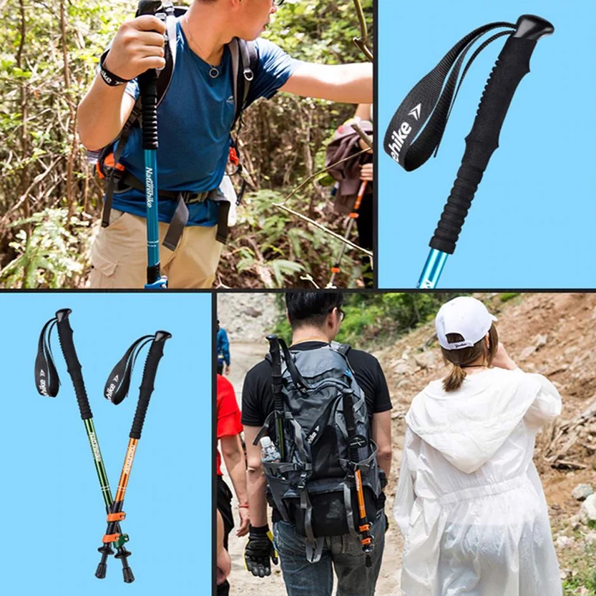 Gậy Leo Núi Hợp Kim Nhôm Rút Gọn Naturehike Trekking Pole - 120cm
