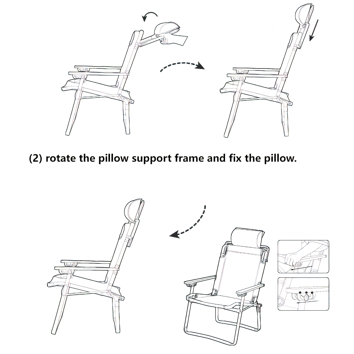 Ghế cắm trại điều chỉnh được TY11 outdoor adjustable bolster chair