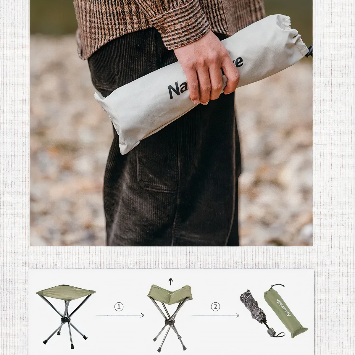 Naturehike CNH22JU056 Ghế Cắm Trại, Du Lịch, Câu Cá Gấp Gọn