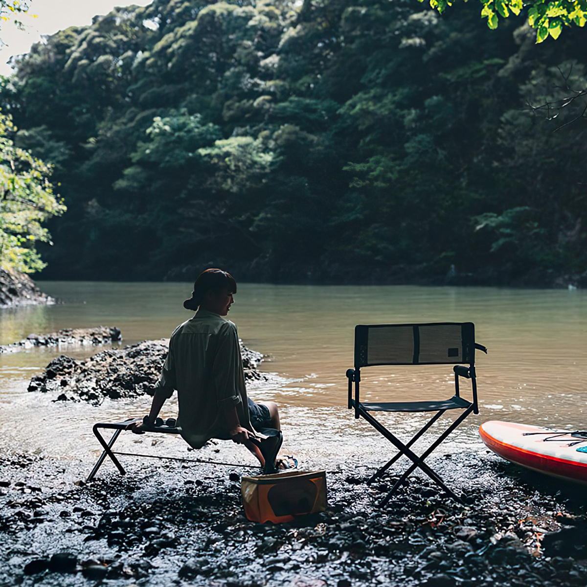 Ghế Cắm Trại Du Lịch Snowpeak Mesh Fd Chair Black