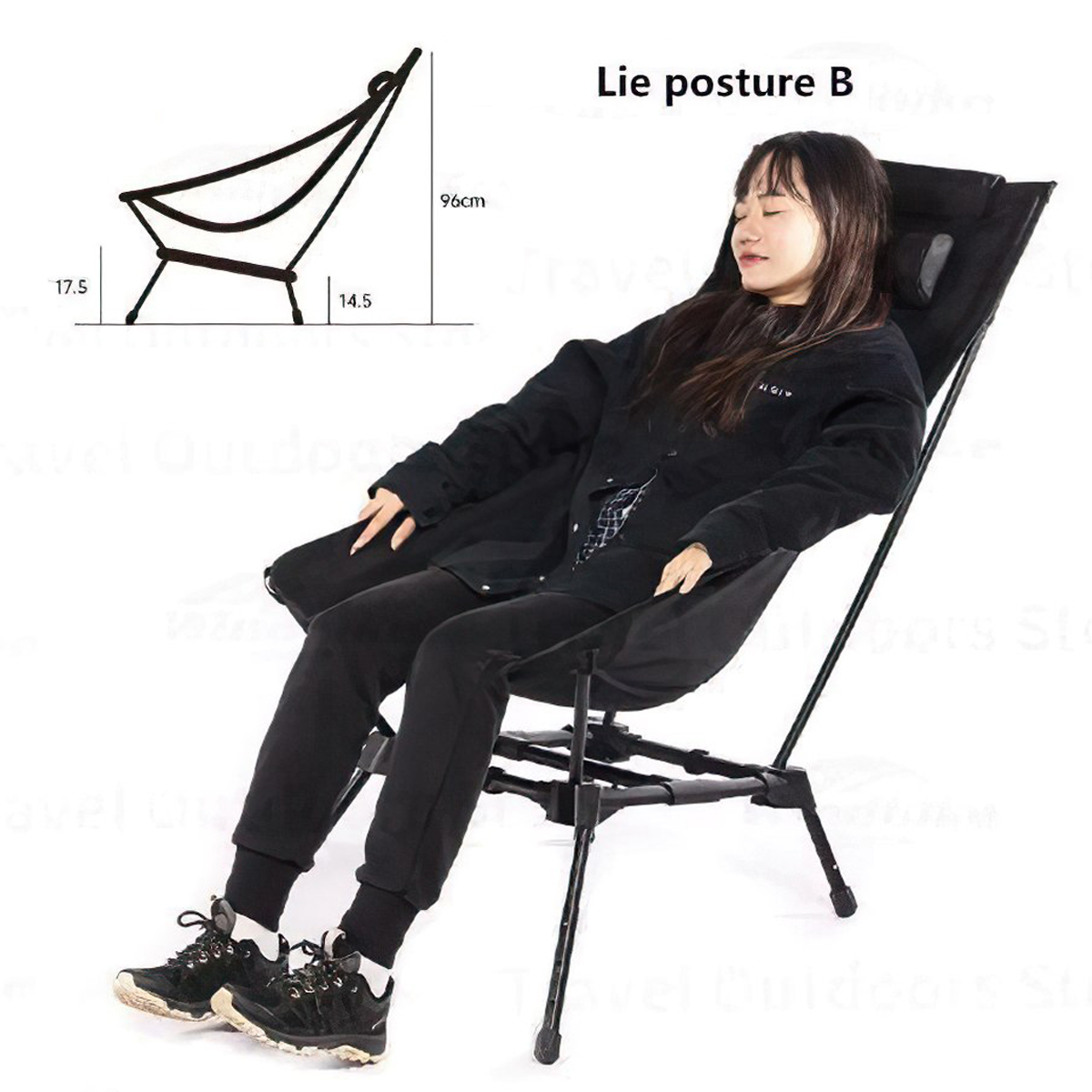 Ghế Cắm Trại Xếp Gọn Tựa Đầu Blackdog