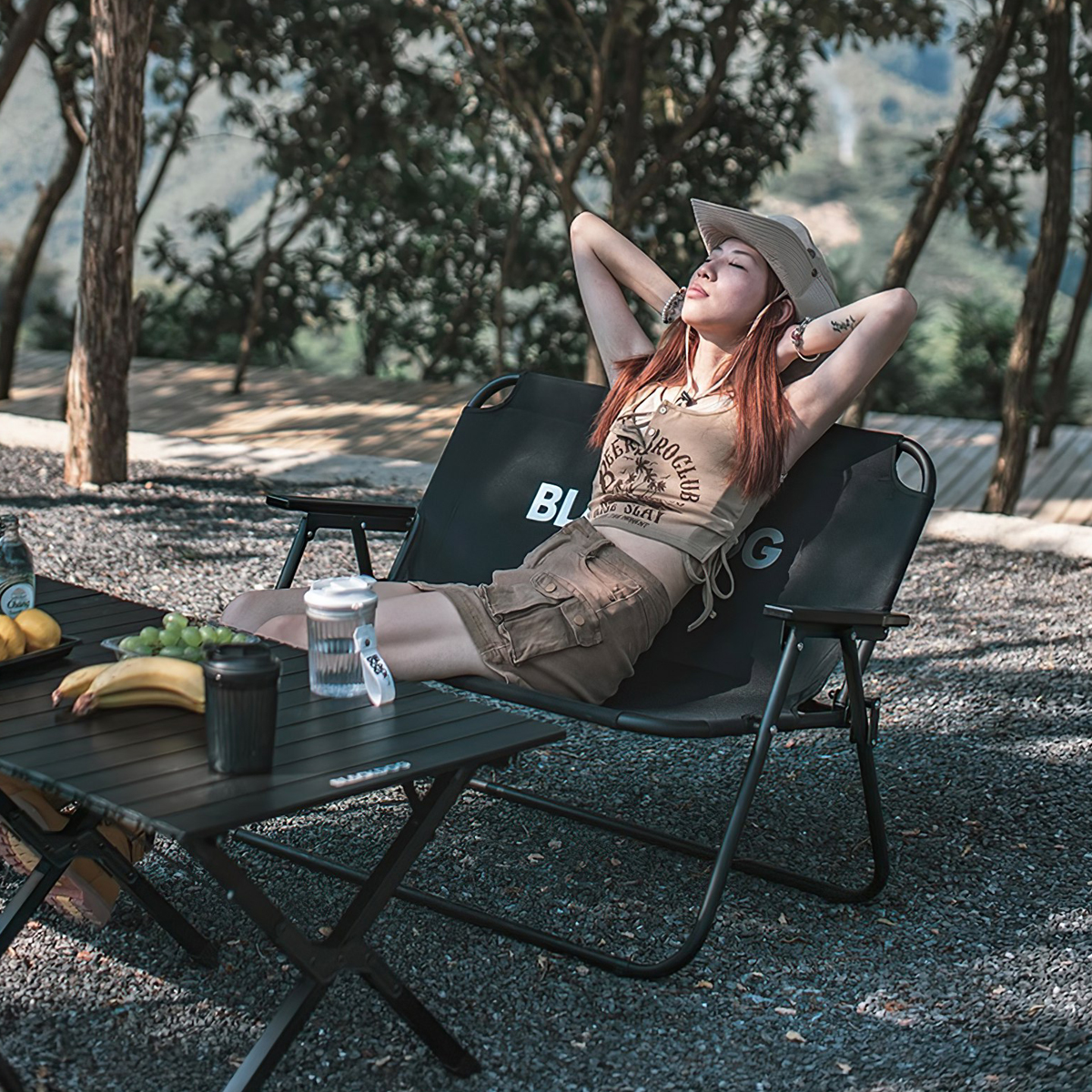 Ghế Đôi Cắm Trại Du Lịch Xếp Gọn Blackdog Double Folding Chair