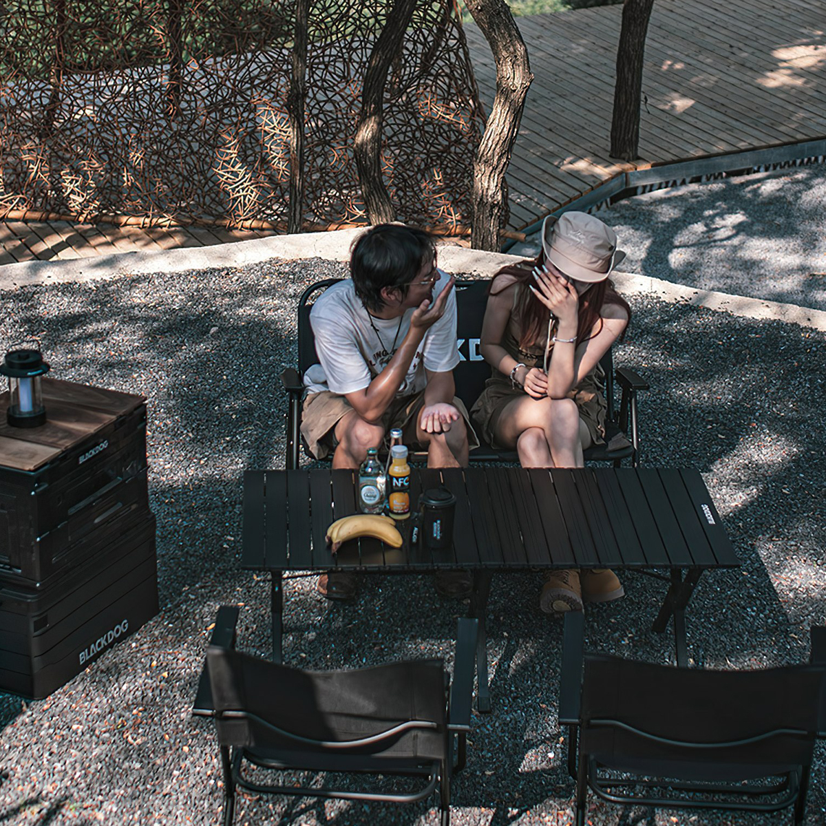 Ghế Đôi Cắm Trại Du Lịch Xếp Gọn Blackdog Double Folding Chair