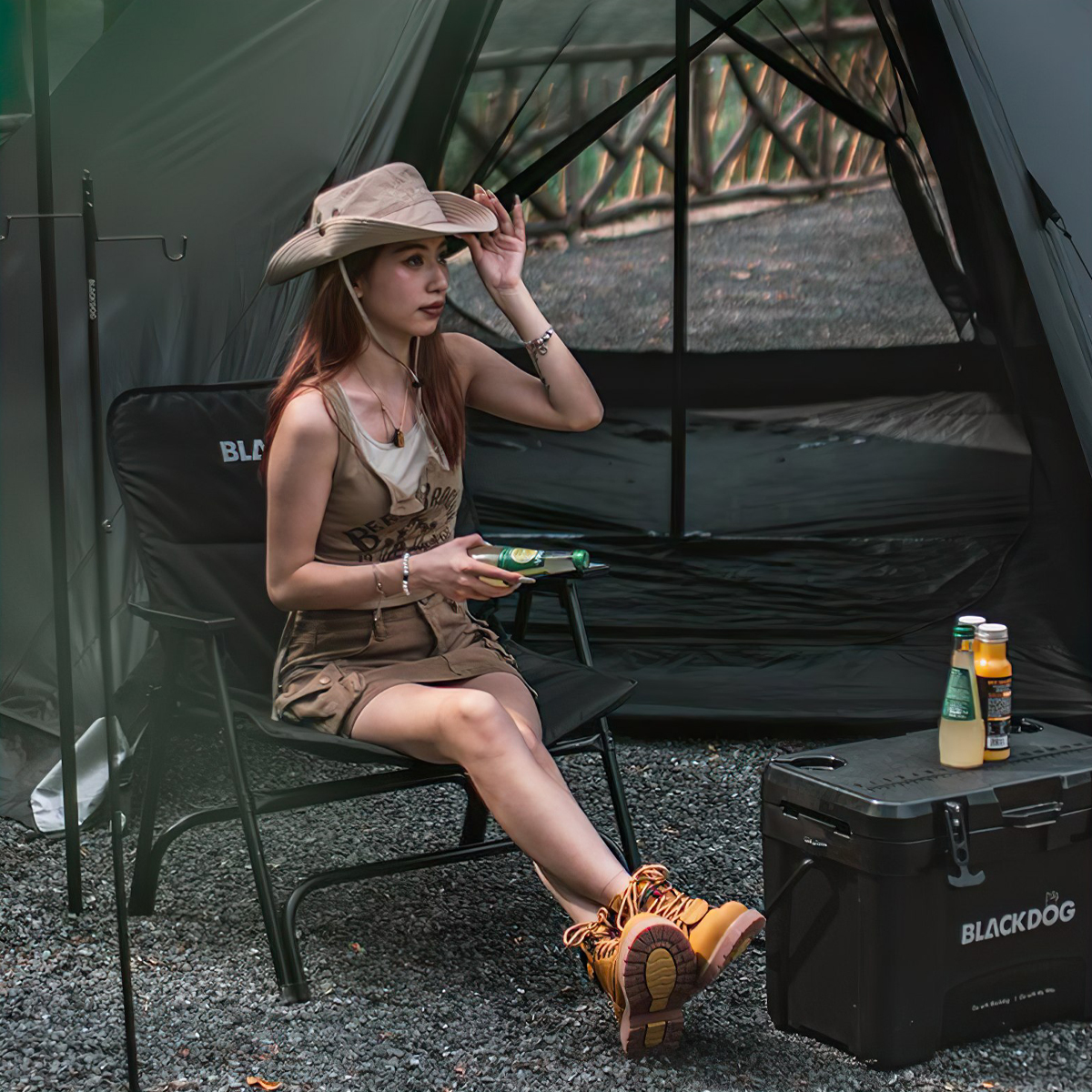 Ghế Gấp Cắm Trại Du Lịch Big Size Blackdog Wide Seat Folding Chair