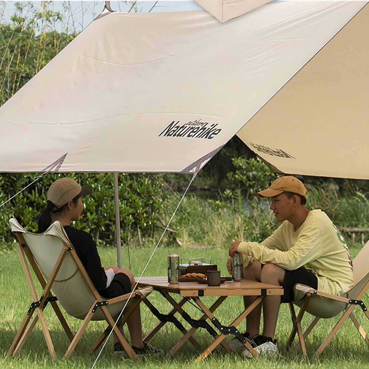 Naturehike NH19JJ008 Ghế Gấp Cắm Trại Khung Gỗ Phong Cách Vintage