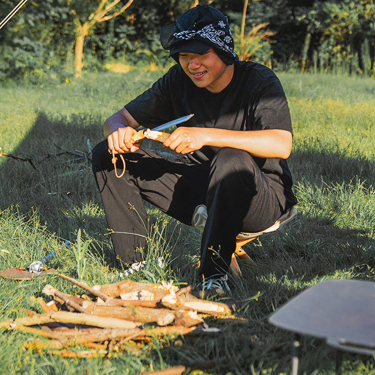 Naturehike Ghế Xếp Cắm Trại Tam Giác Ngoài Trời Vải - Gỗ Beech