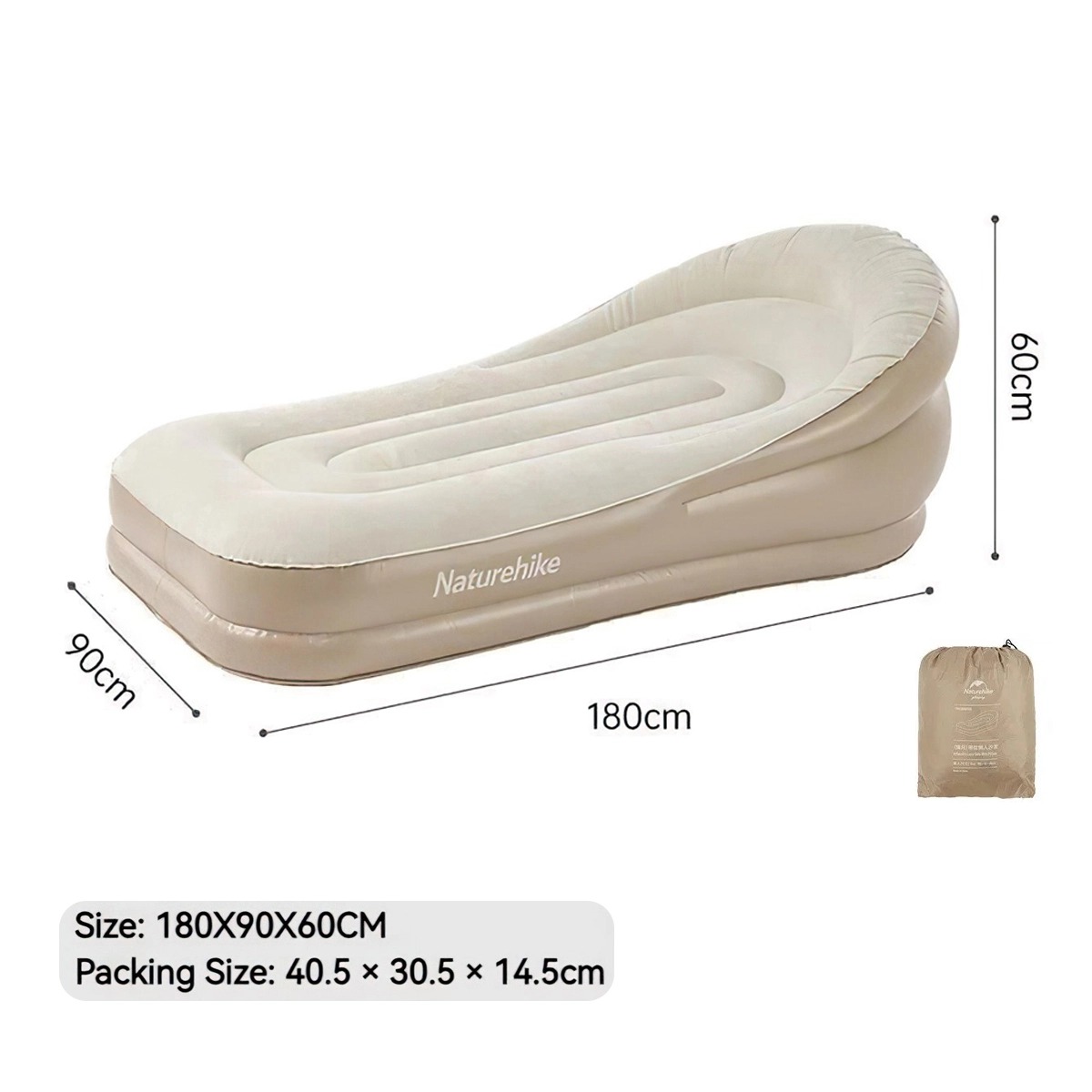 Naturehike CNK2300DZ020 Ghế Sofa Bơm Hơi Có Tích Hợp Bơm Sạc Pin
