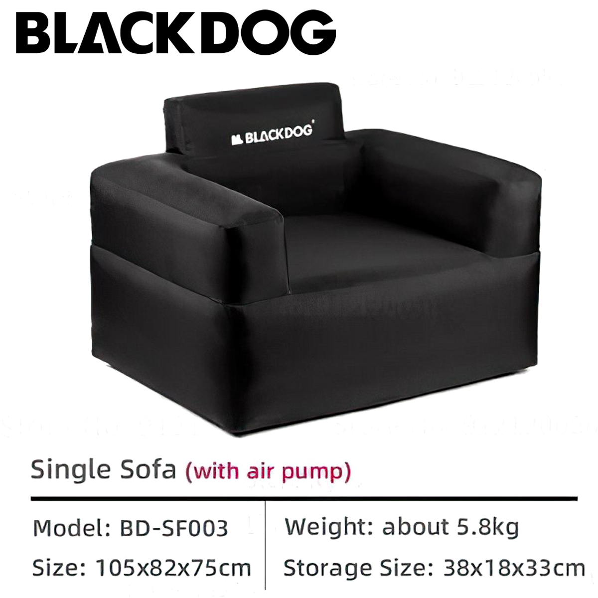 Ghế Sofa Cắm Trại Bơm Hơi Xếp Gọn BlackDog BD-SF001
