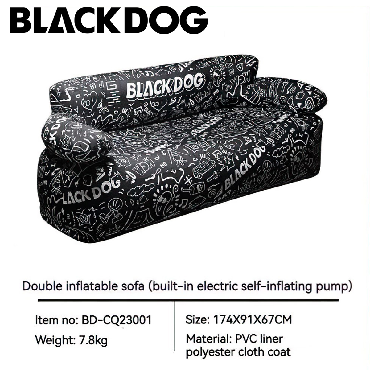 Ghế Sofa Cắm Trại Di Động Có Kèm Bơm BlackDog