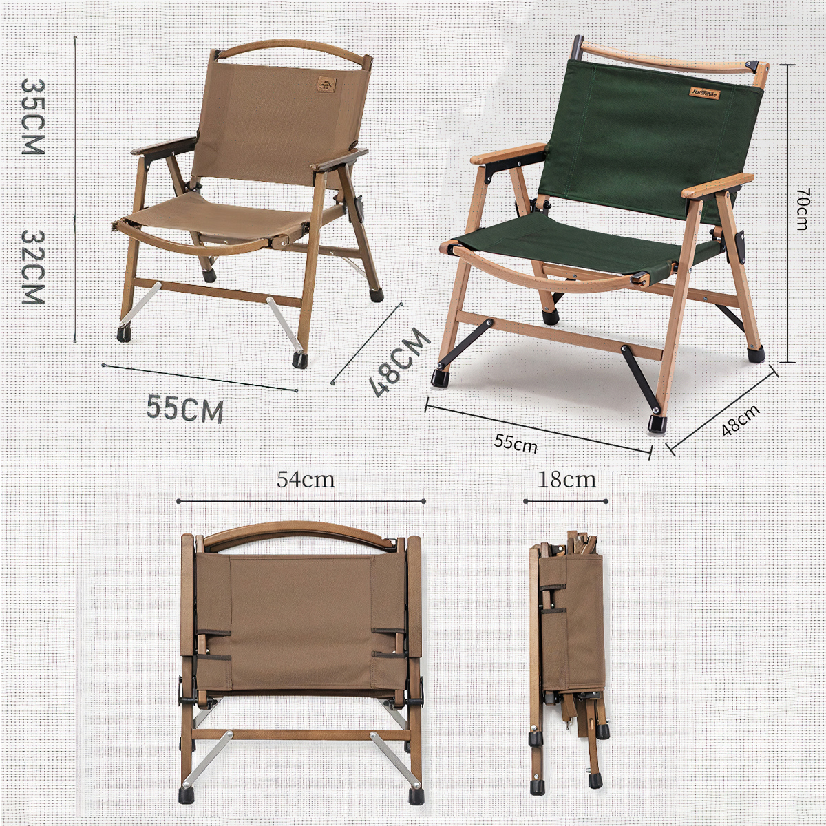 Naturehike Ghế cắm trại thư giãn Glamping gấp gọn