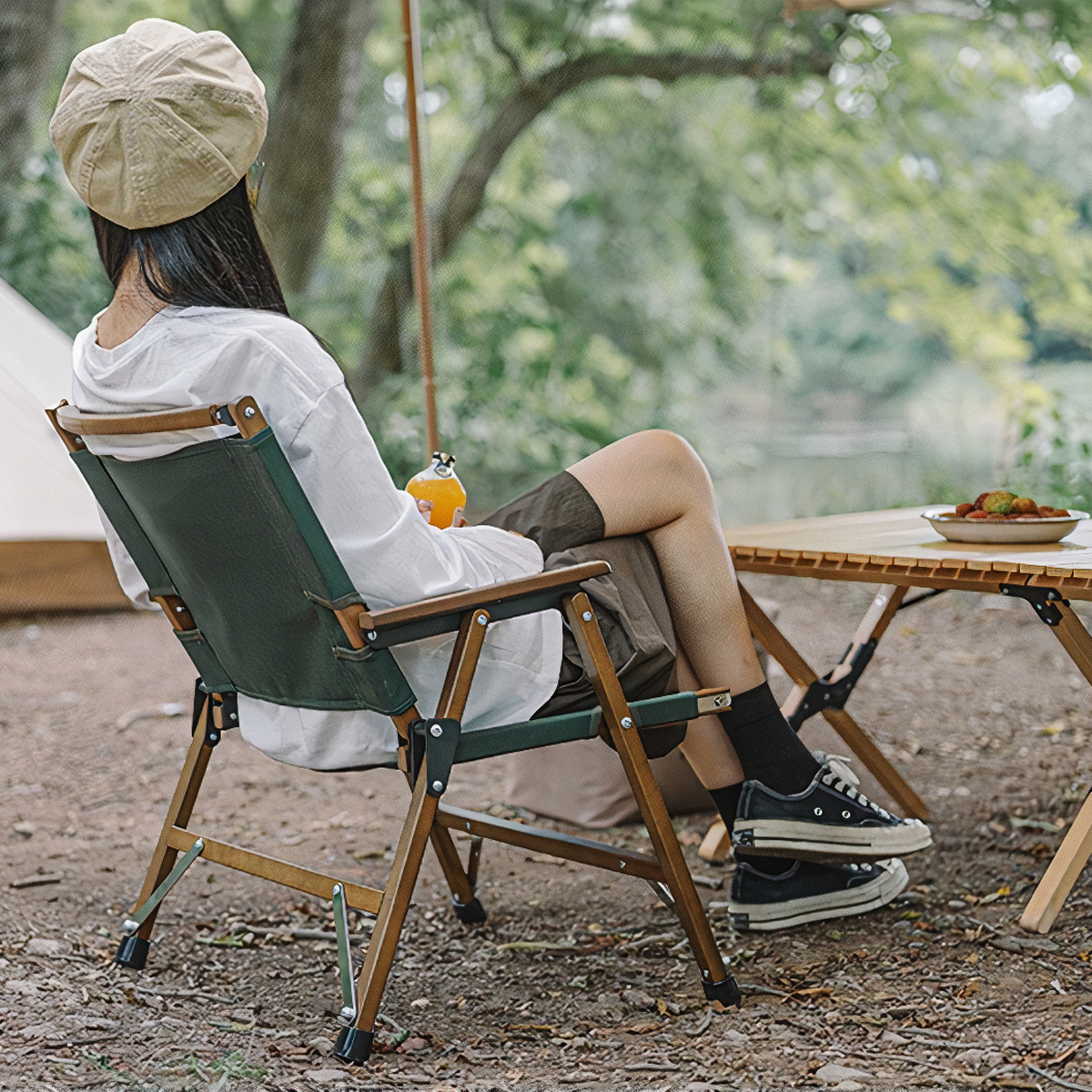 Naturehike Ghế cắm trại thư giãn Glamping gấp gọn