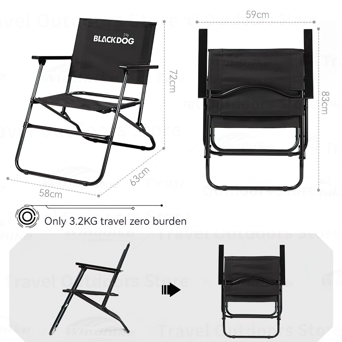 Ghế Xếp Cắm Trại Du Lịch Blackdog Folding Chair
