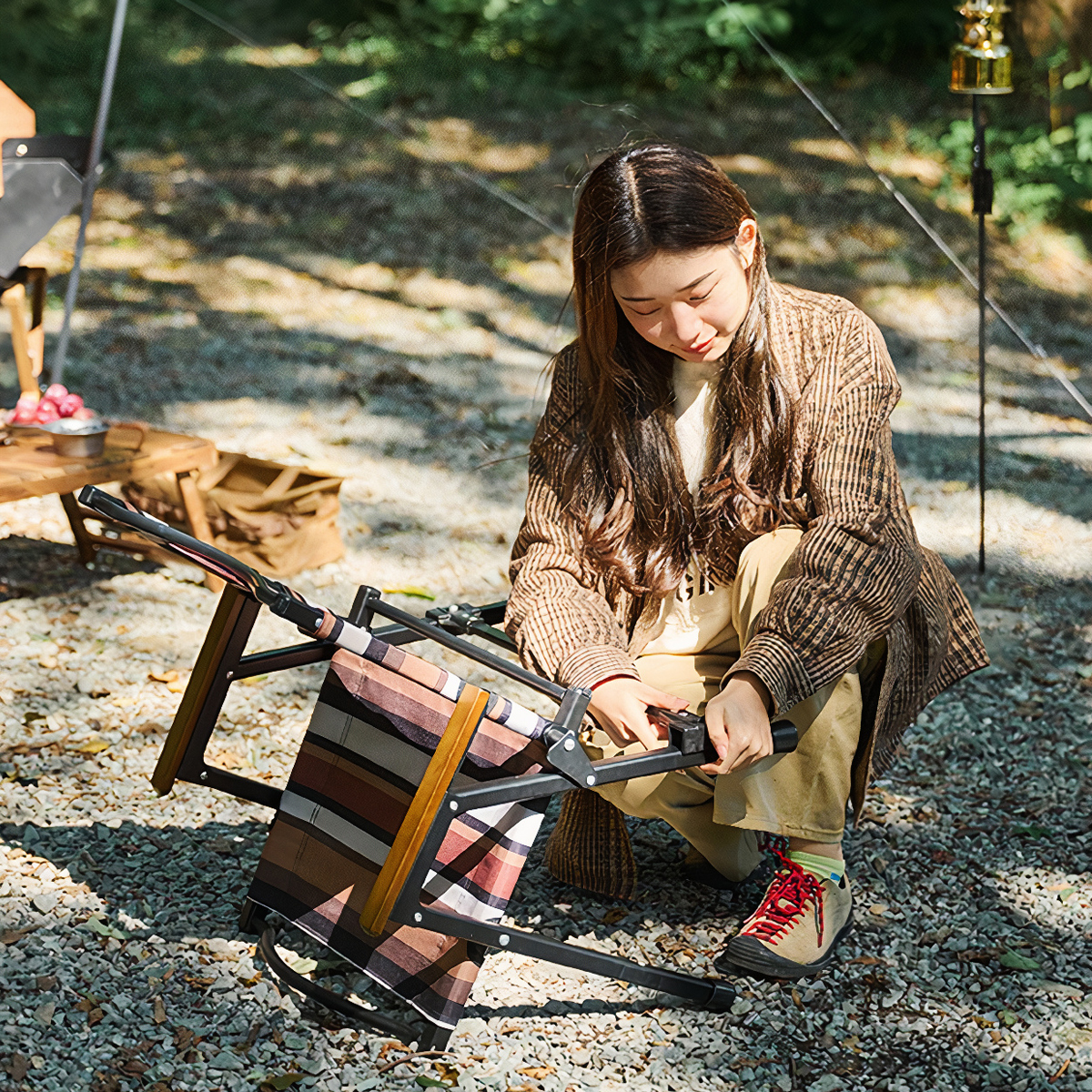 Naturehike Ghế xếp cắm trại gấp gọn – Vải hoạ tiết mới