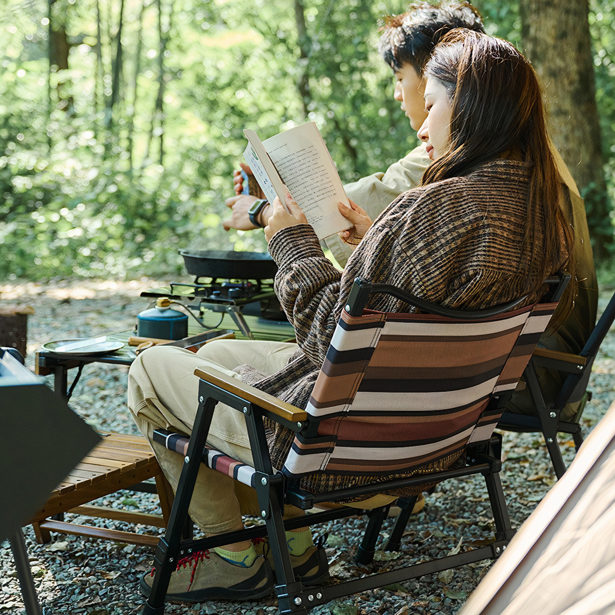 Naturehike Ghế xếp cắm trại gấp gọn – Vải hoạ tiết mới