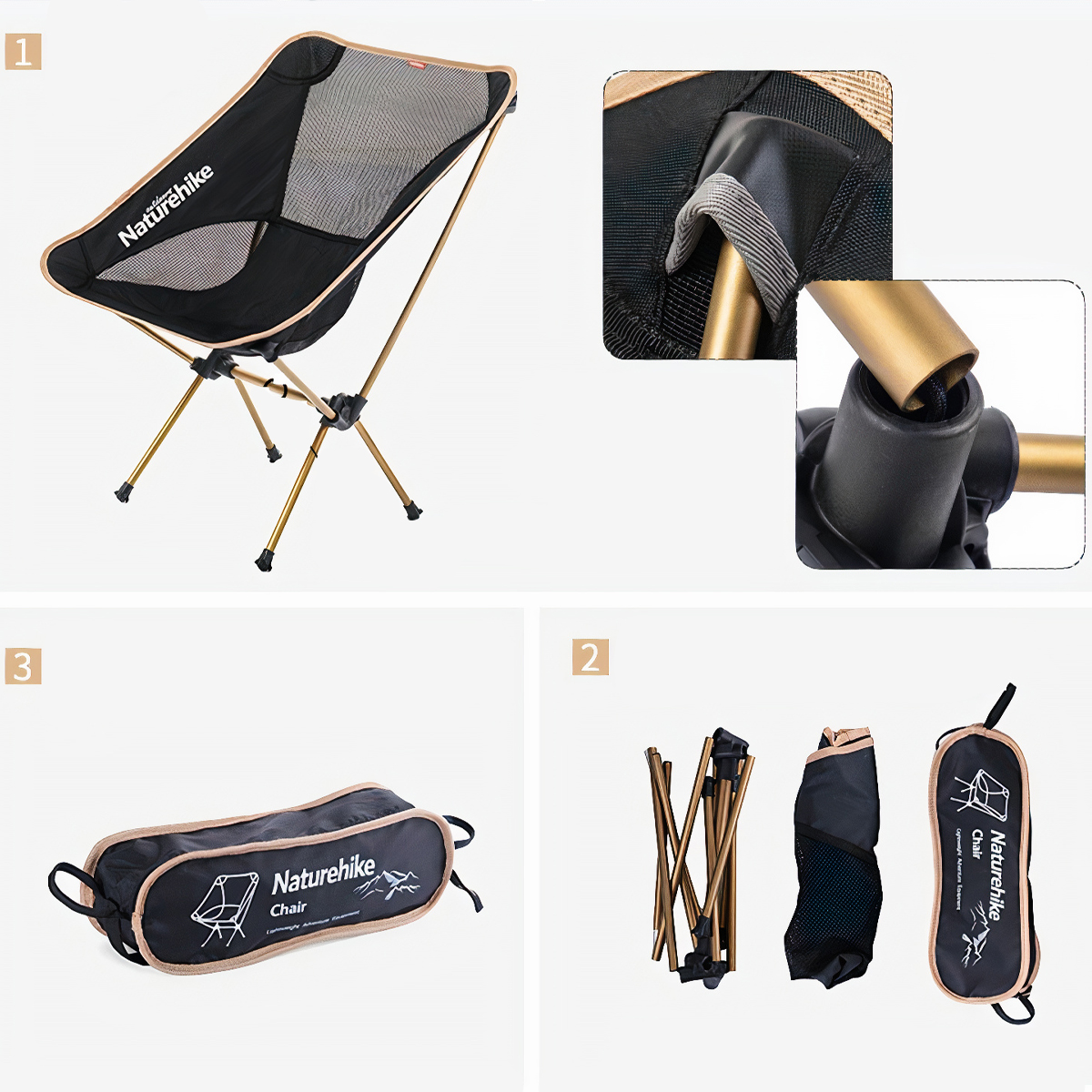 NatureHike Ghế Xếp Du Lịch Gấp Gọn, Xách Tay Tiện Lợi