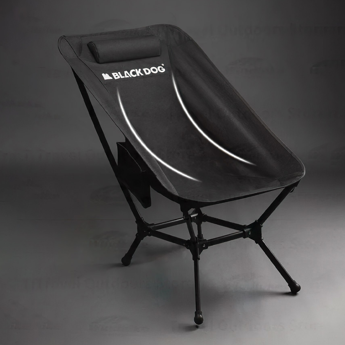Ghế Xếp Gọn Có Tựa Lưng Cắm Trại BlackDog