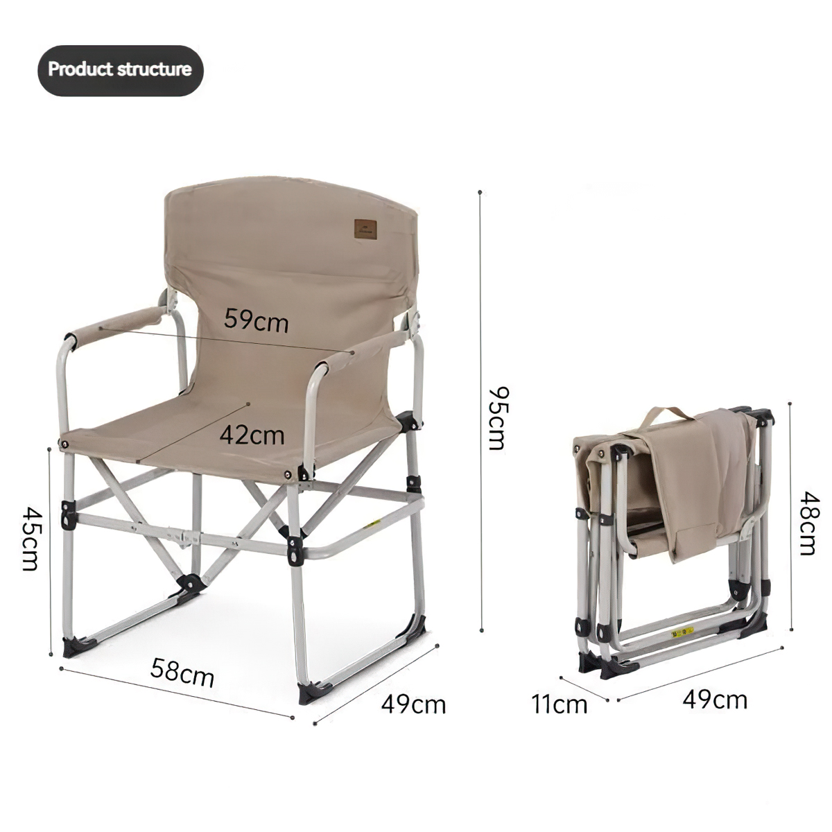 Naturehike CNH22JU060 Ghế xếp hình chữ V Cắm Trại