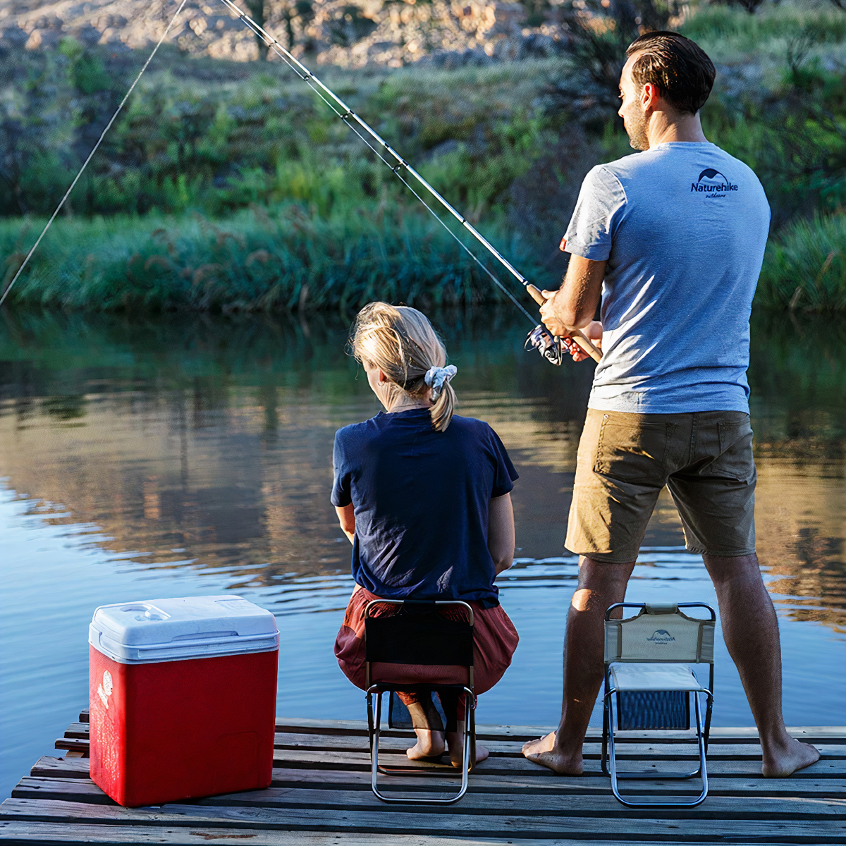 NatureHike NH18M001-Z Ghế Xếp Cắm Trại Inox Có Lưng Tựa, Gấp Gọn Siêu Nhẹ