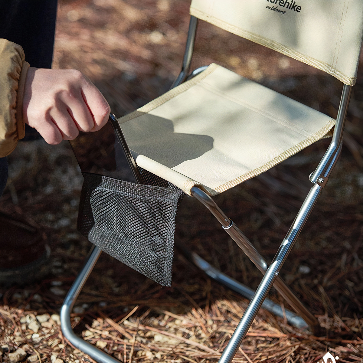 NatureHike NH18M001-Z Ghế Xếp Cắm Trại Inox Có Lưng Tựa, Gấp Gọn Siêu Nhẹ