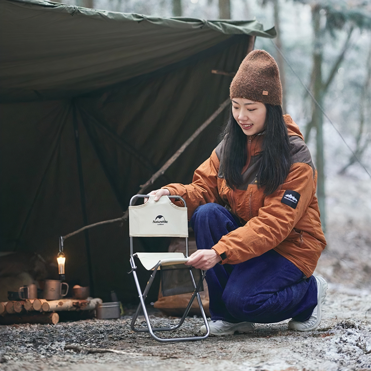 NatureHike NH18M001-Z Ghế Xếp Cắm Trại Inox Có Lưng Tựa, Gấp Gọn Siêu Nhẹ