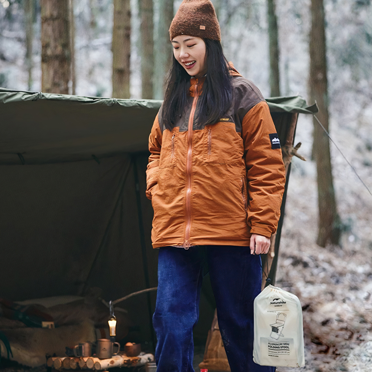 NatureHike NH18M001-Z Ghế Xếp Cắm Trại Inox Có Lưng Tựa, Gấp Gọn Siêu Nhẹ