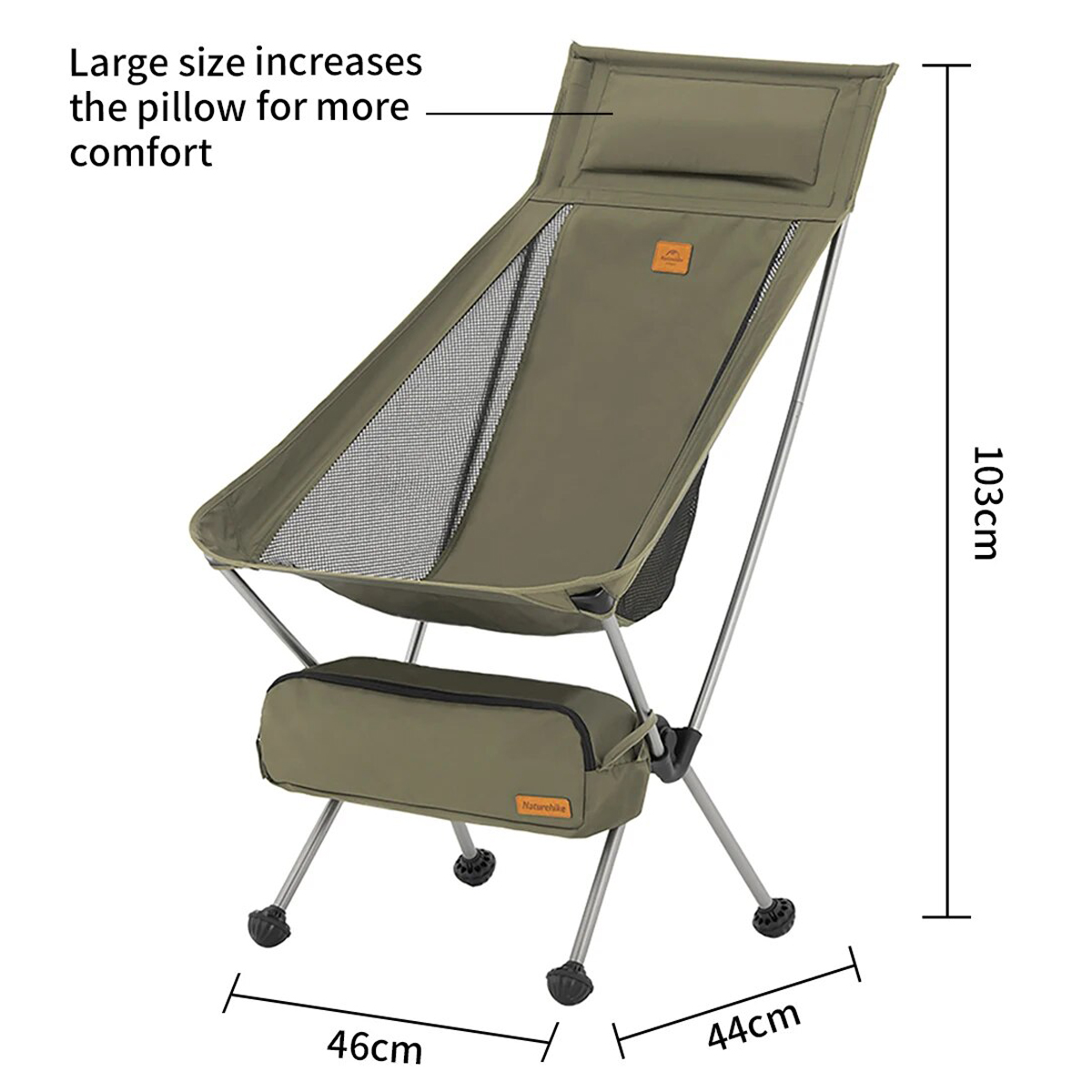 Naturehike NH20JJ036 Ghế Xếp Mặt Trăng Cắm Trại Tựa Đầu YL10