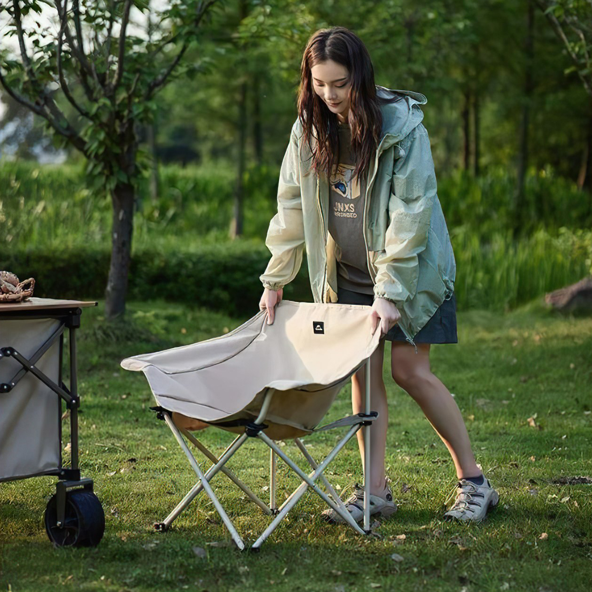 Naturehike CNH23JU13002 Ghế Xếp Thư Giãn Có Tựa Tay Cắm Trại Armrest Moon Chair