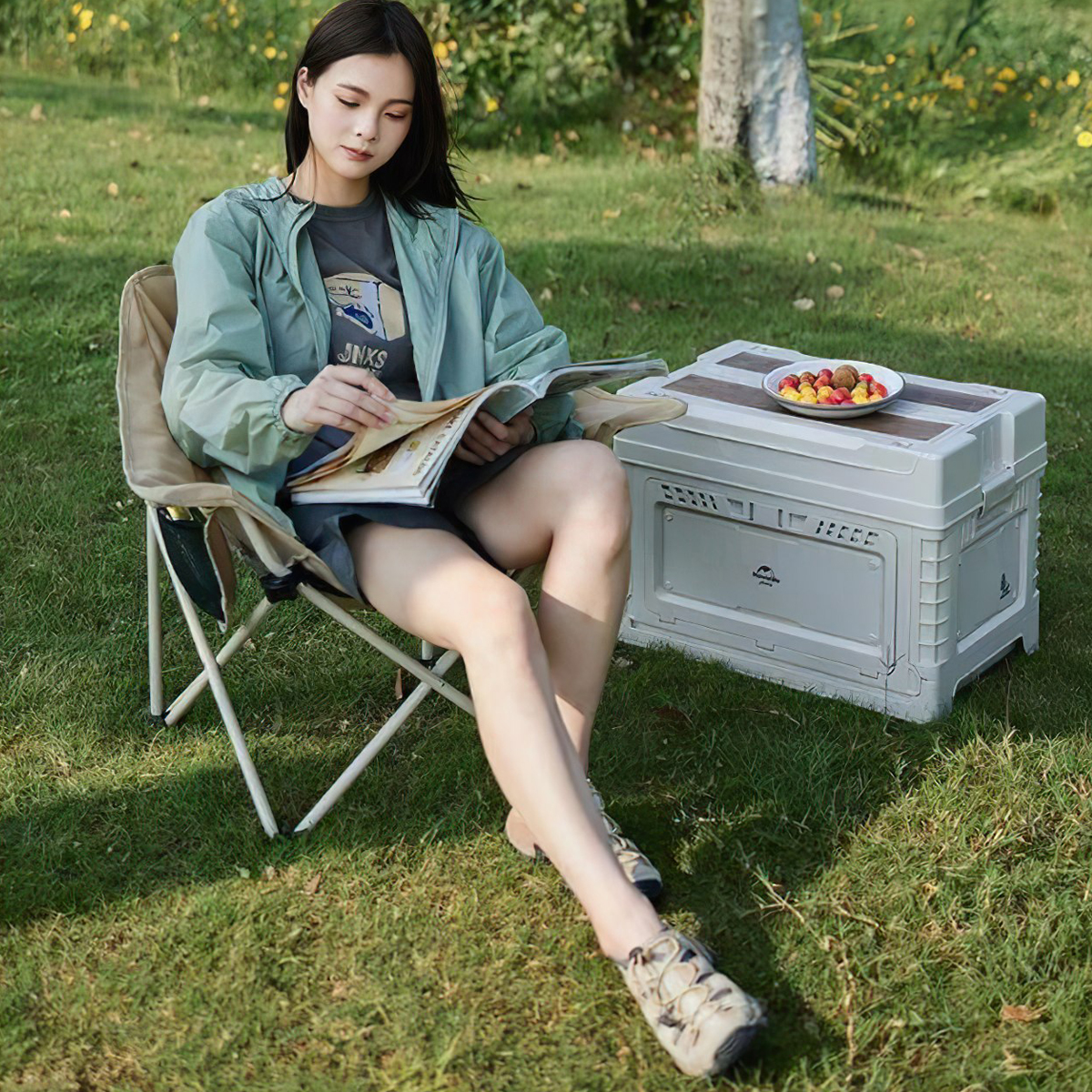 Naturehike CNH23JU13002 Ghế Xếp Thư Giãn Có Tựa Tay Cắm Trại Armrest Moon Chair