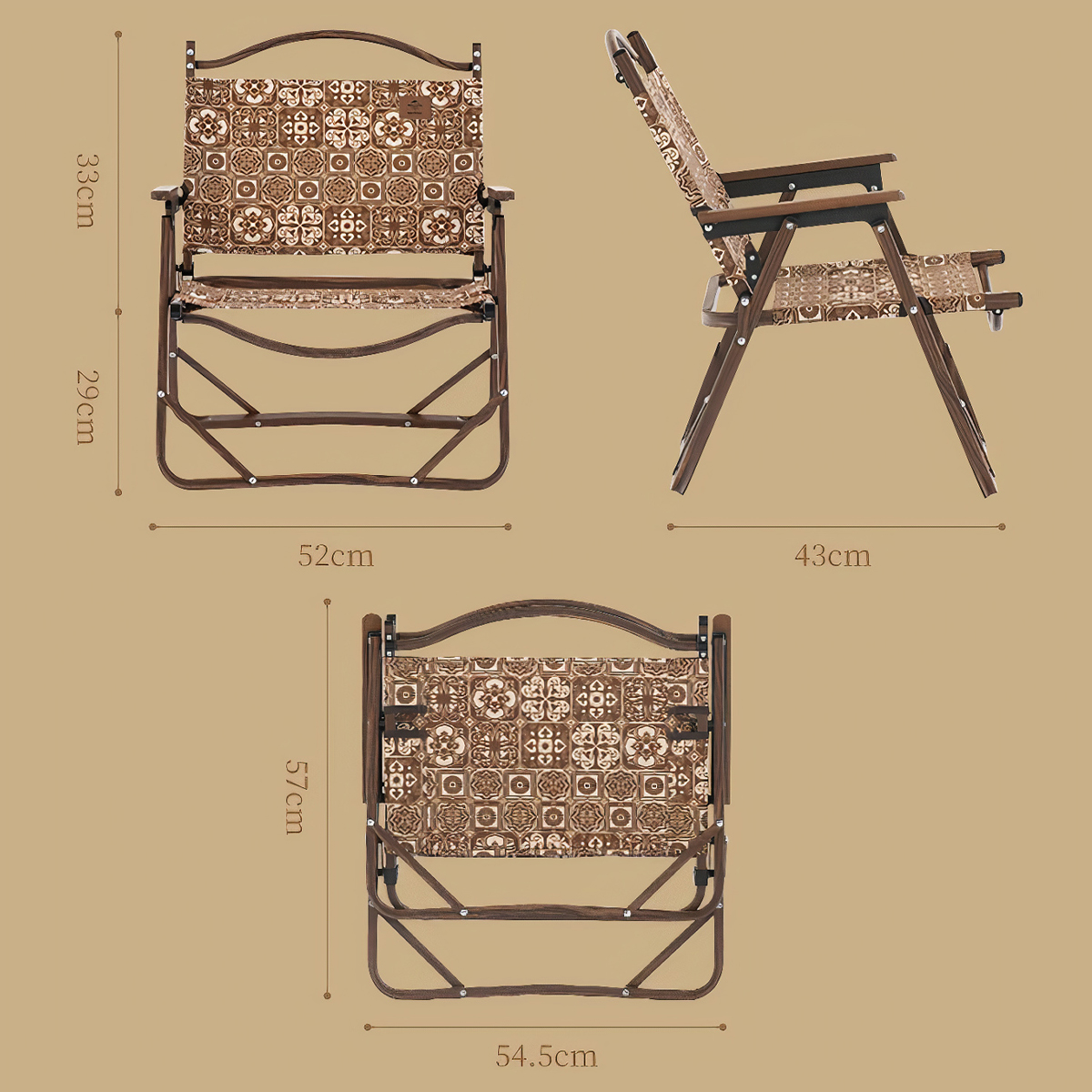 Naturehike Ghế Xếp Vân Gỗ Glamping - Con Đường Tơ Lụa Glamping