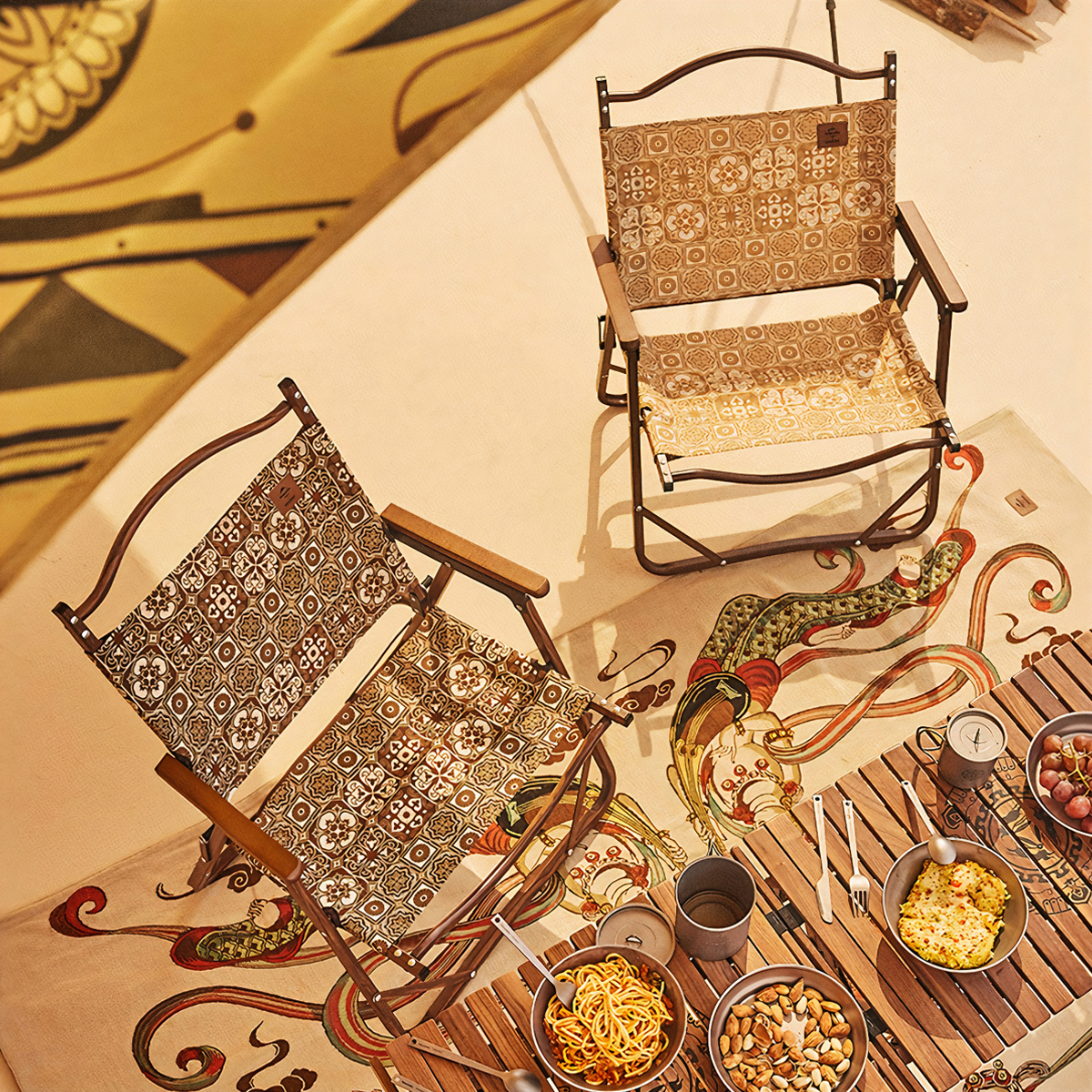 Naturehike Ghế Xếp Vân Gỗ Glamping - Con Đường Tơ Lụa Glamping