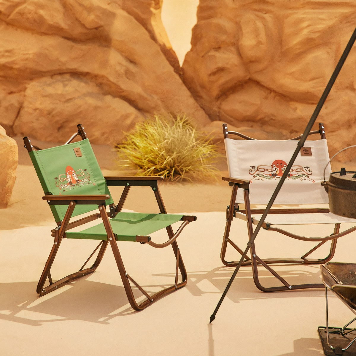 Naturehike Ghế Xếp Vân Gỗ Glamping - Con Đường Tơ Lụa Glamping