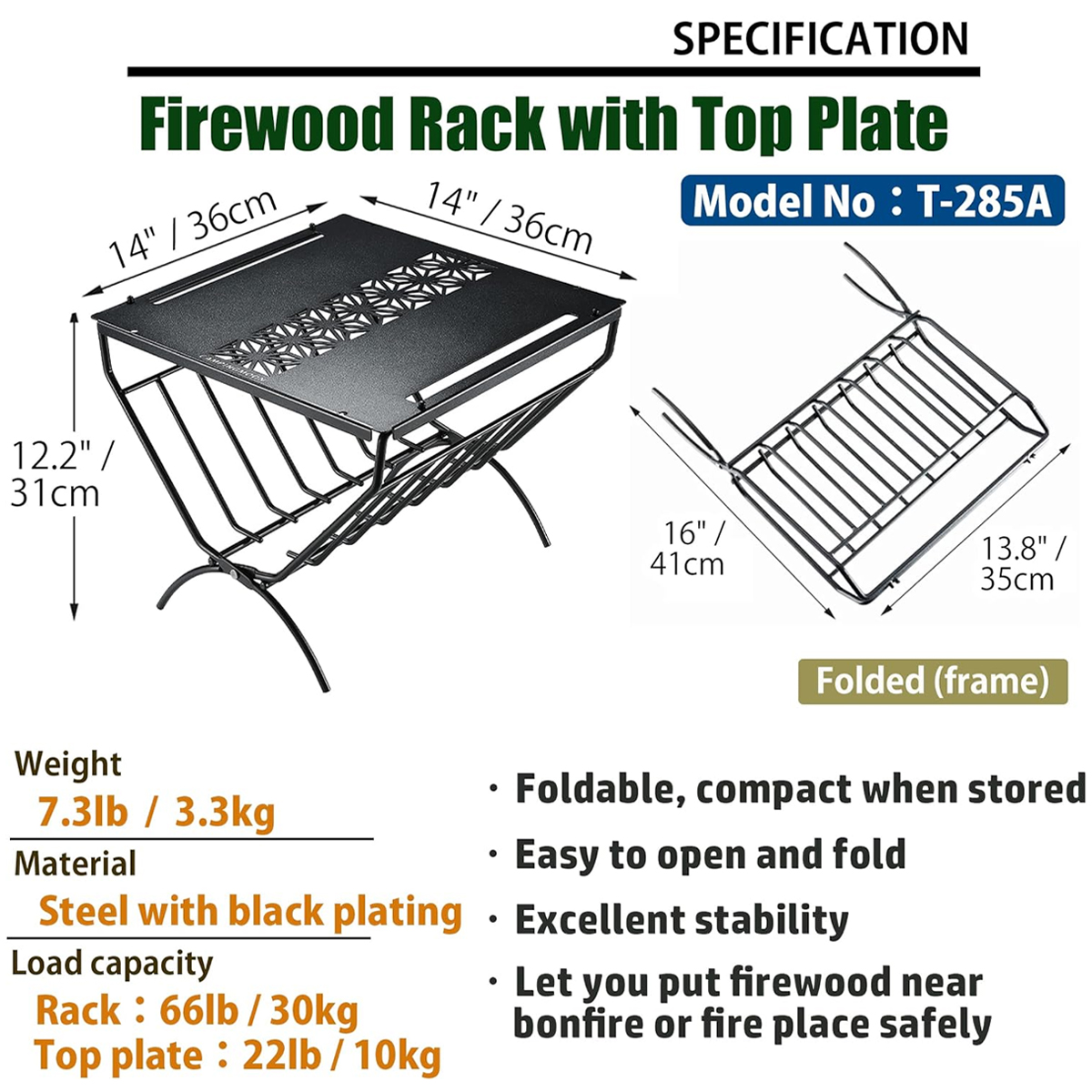 Giá/Bàn Đựng Củi Cắm Trại Campingmoon T-285A