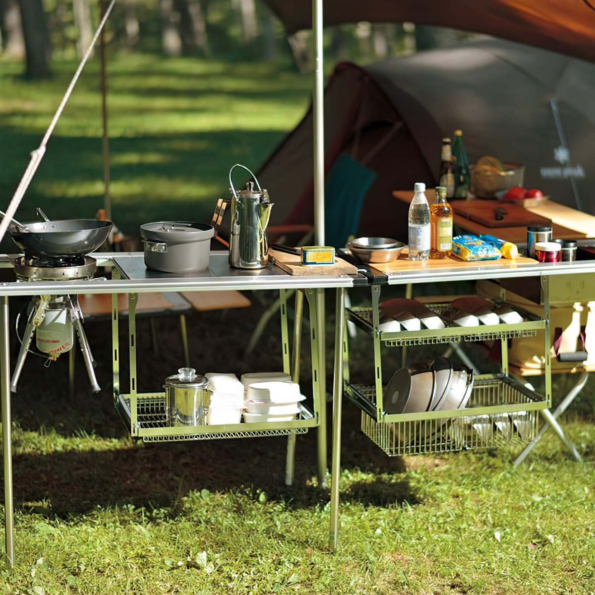 Giá Đựng Đồ Cắm Trại Du Lịch Snowpeak Igt Hanging Rack Frame 2 Tier Set