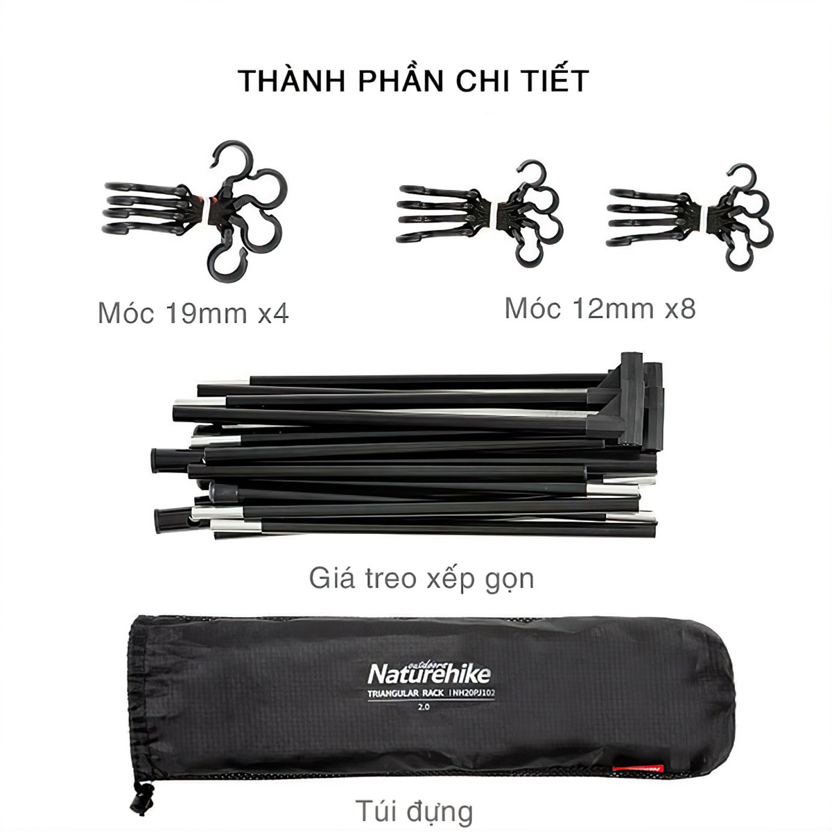 Naturehike Giá Treo Đồ Cắm Trại 2 Tầng Hanging Rack Q-9B