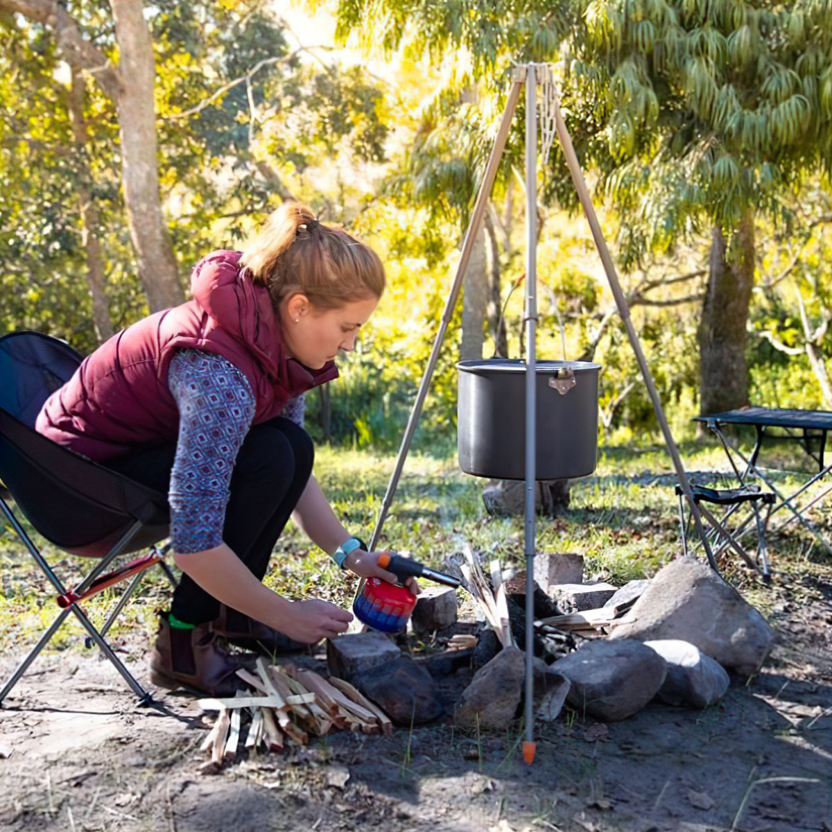 Naturehike Giá Treo Nồi 3 Chân Cắm Trại Loại Lớn H026 Large Tripod