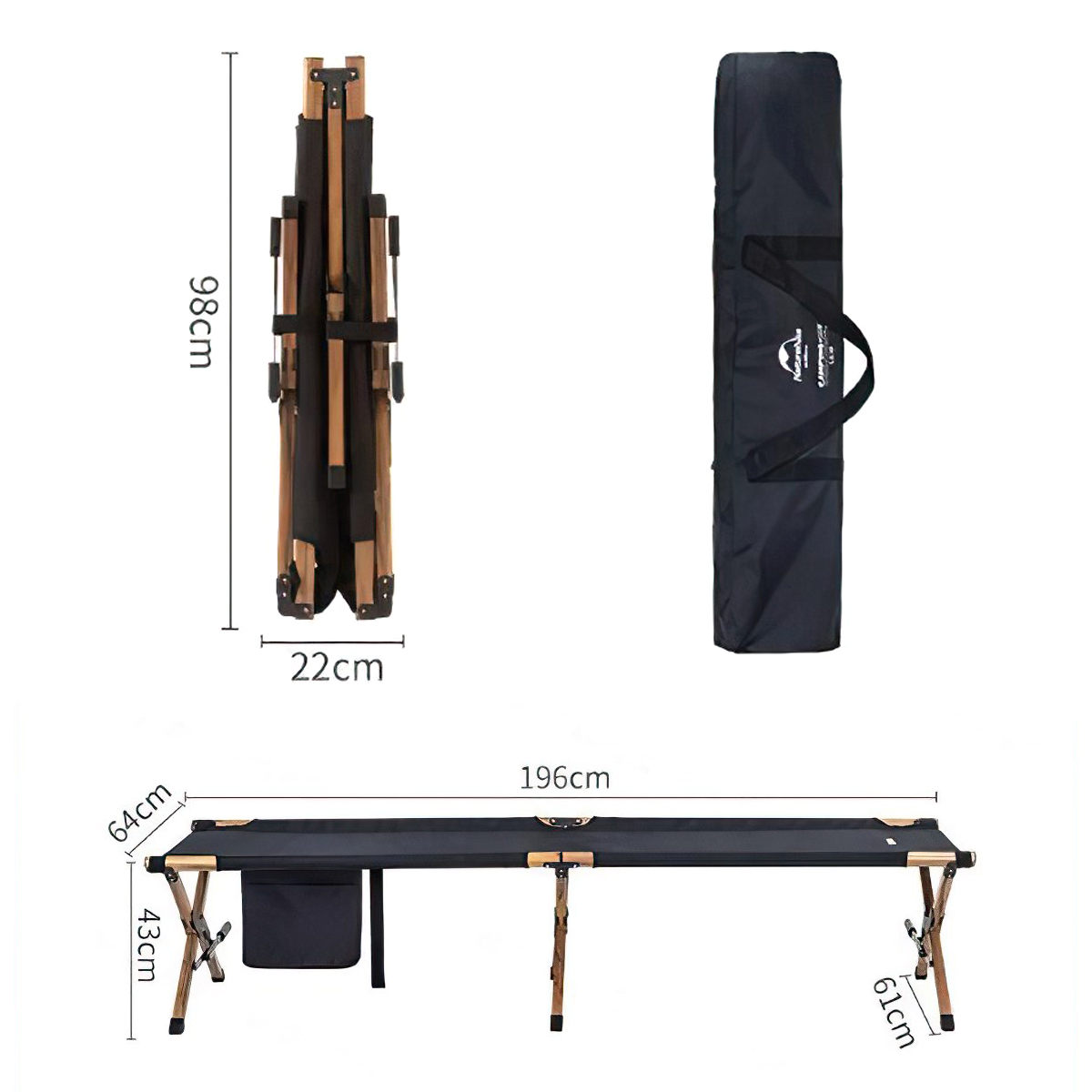 Naturehike NH19X003-C Giường Gấp Gọn Cắm Trại XJC03