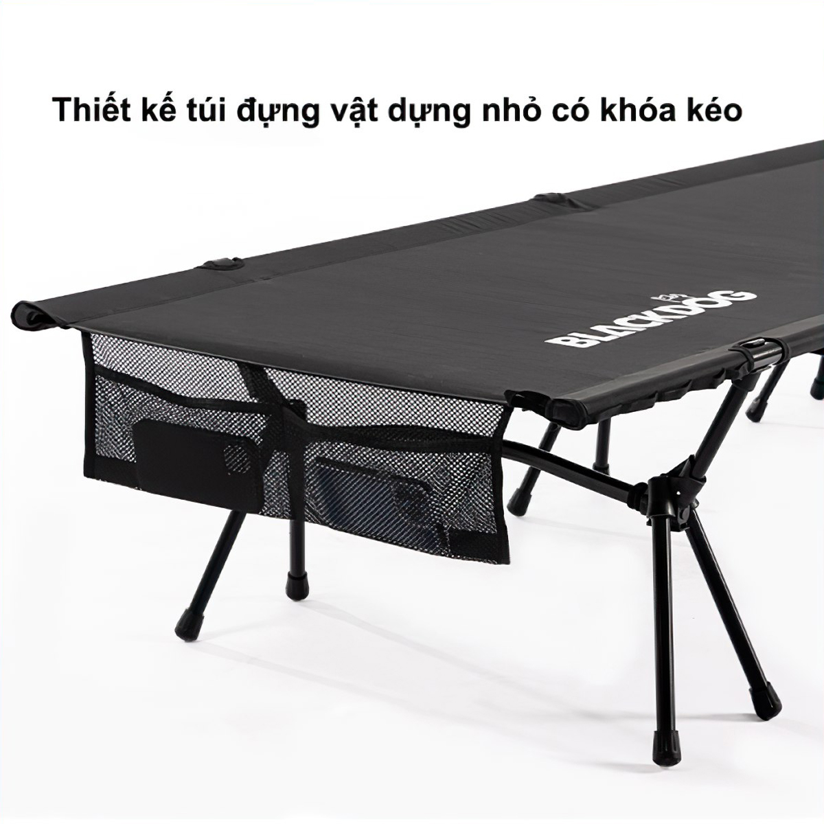 Giường Gấp Gọn Cắm Trại Điều Chỉnh Được Chiều Cao Blackdog Aluminum Alloy Folding Camp Bed