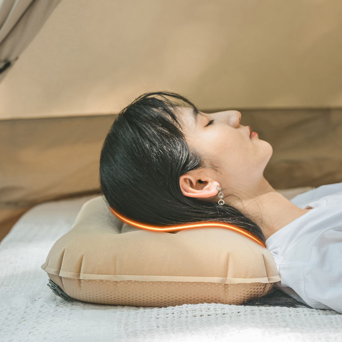 Naturehike Gối Hơi Cắm Trại Du Lịch Văn Phòng Cắm Trại PU Flocking Comfortable Sleeping Pillow