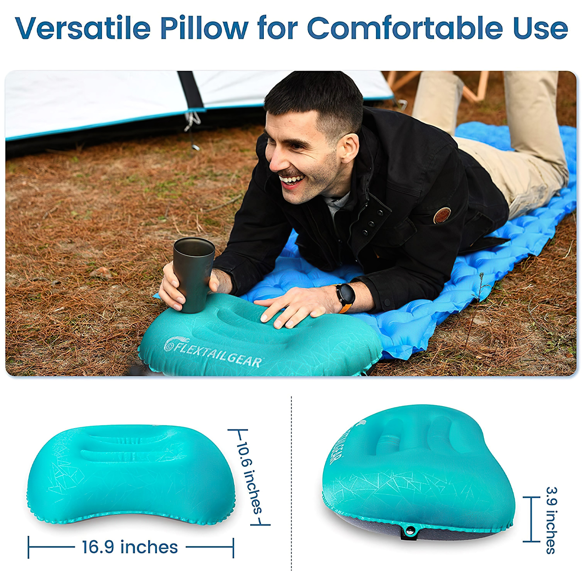 Flextail FLEX PILLOW Gối Hơi Cắm Trại Công Thái Học - Ultralight Inflatable TPU Camping Pillow