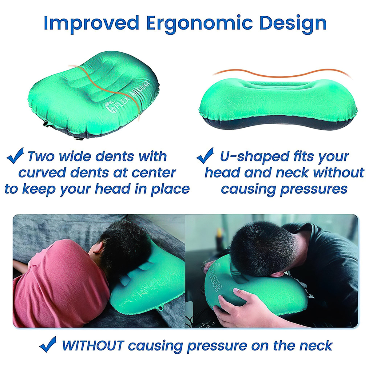 Flextail FLEX PILLOW Gối Hơi Cắm Trại Công Thái Học - Ultralight Inflatable TPU Camping Pillow