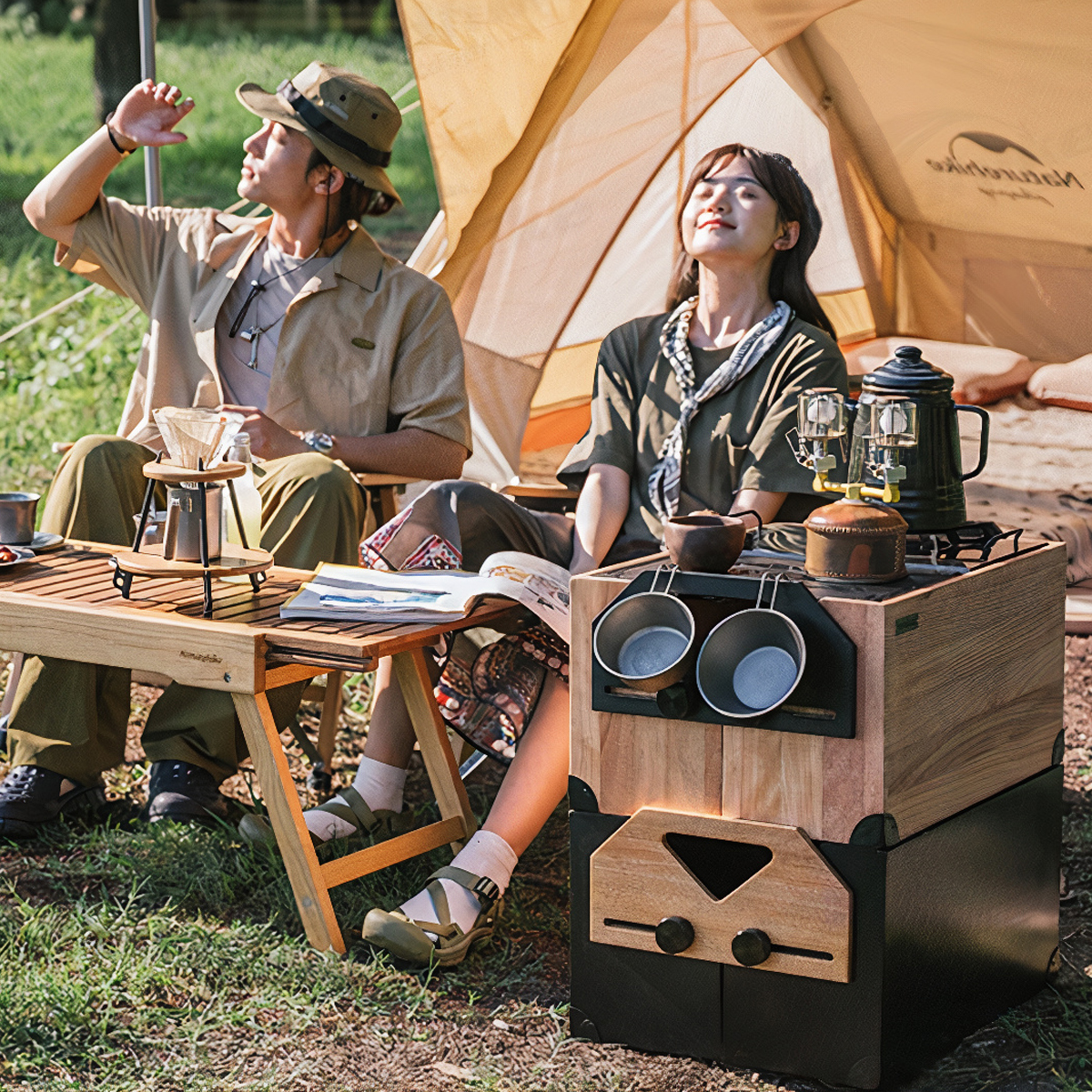 Hộp đựng đồ đa năng NatureHike Multifunctional Solid Wood Storage Box