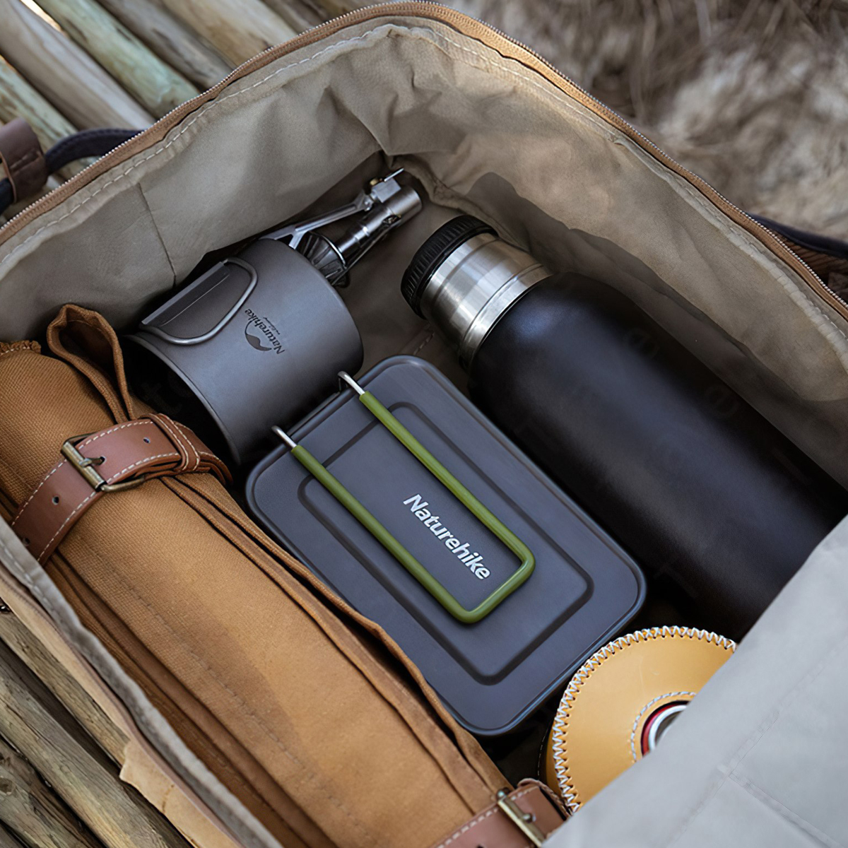 Naturehike Hộp Nấu Ăn Bằng Nhôm Cắm Trại Có Tay Cầm Aluminum Alloy Square Lunch Box