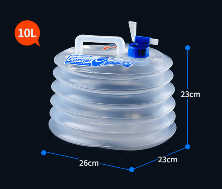 Thùng đựng nước gấp gọn dung tích 10L kèm kích thước
