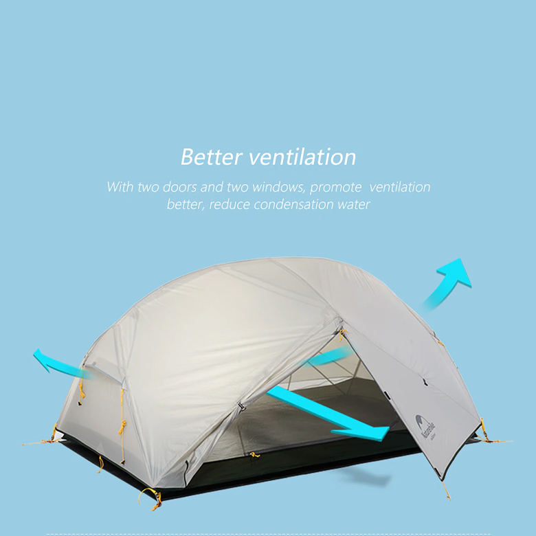 Naturehike NH17T007-M Lều Cắm Trại 2 Người Cao Cấp Mogar Chống Nước Chống Tia UV Chống Gió