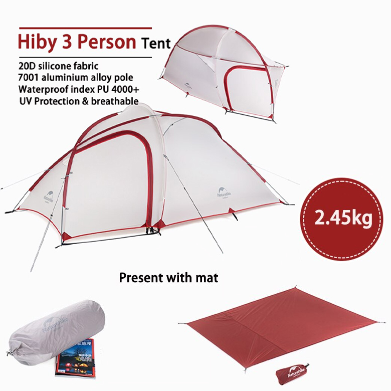 Naturehike NH19ZP016 Lều Cắm Trại 2-3 Người Hiby Chống Nước Chống Tia UV