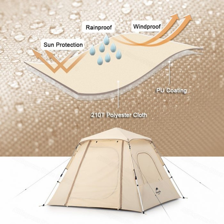 Naturehike NH21ZP010 Lều Cắm Trại 3 Người Tự Bung  UPF 50+ Ango pop up tent for 3 man Automatic