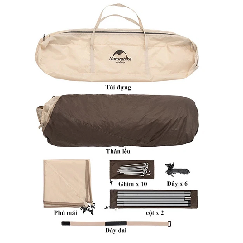 Naturehike NH21ZP010 Lều Cắm Trại 3 Người Tự Bung  UPF 50+ Ango pop up tent for 3 man Automatic