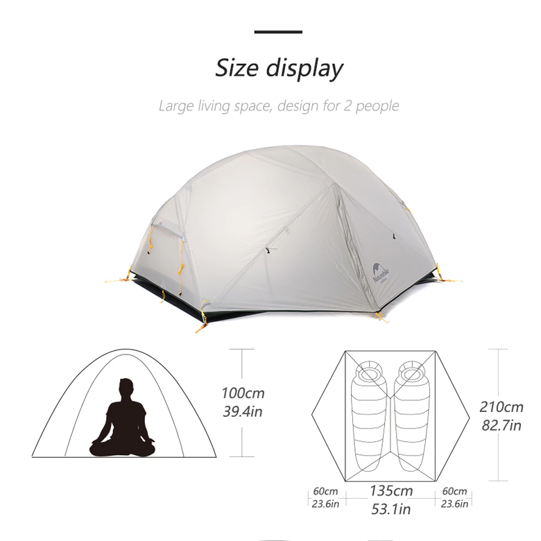 Naturehike NH17T007-M Lều Cắm Trại 2 Người Cao Cấp Mogar Chống Nước Chống Tia UV Chống Gió