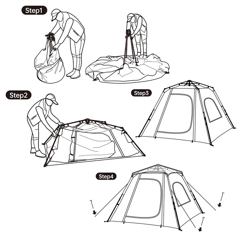 Naturehike NH21ZP010 Lều Cắm Trại 3 Người Tự Bung  UPF 50+ Ango pop up tent for 3 man Automatic