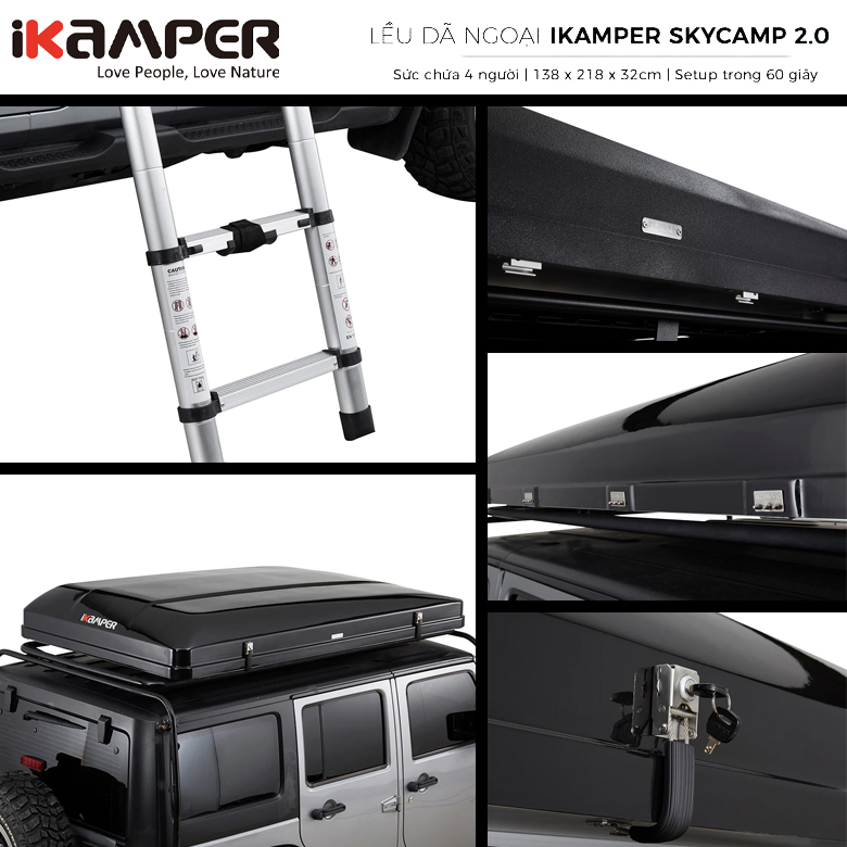 Lều Nóc Ô Tô Dã Ngoại IKamper Skycam 2.0